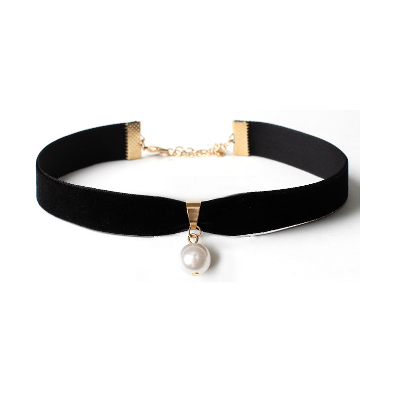 Generique Ras de Cou Pearl Velvet Noir